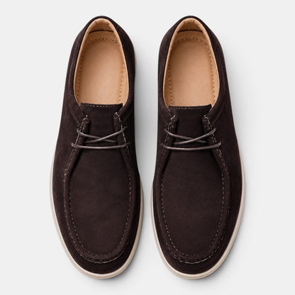 Men's Lace-Up Office Shoes Natural Suede Lightweight