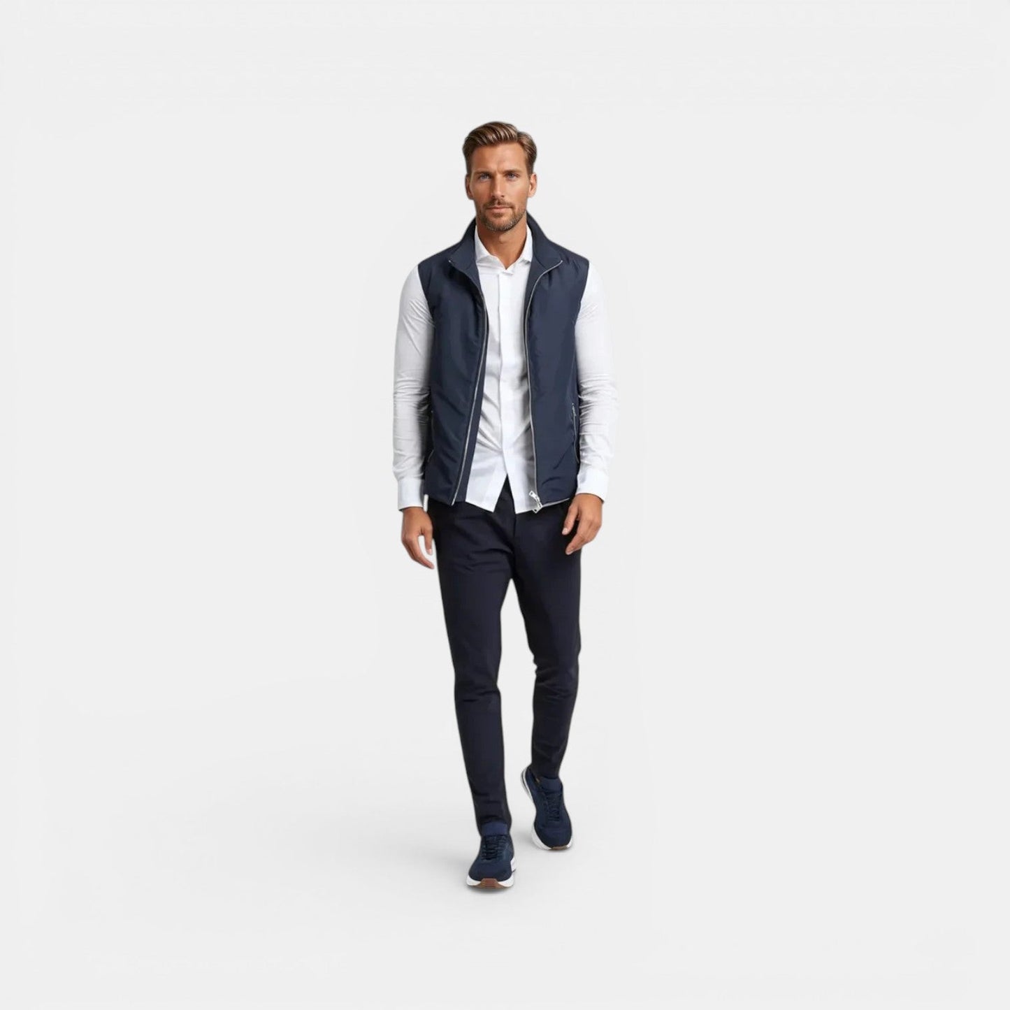 Men's Lightweight Bodywarmer Black Polyester Quilted Tailored Fit
