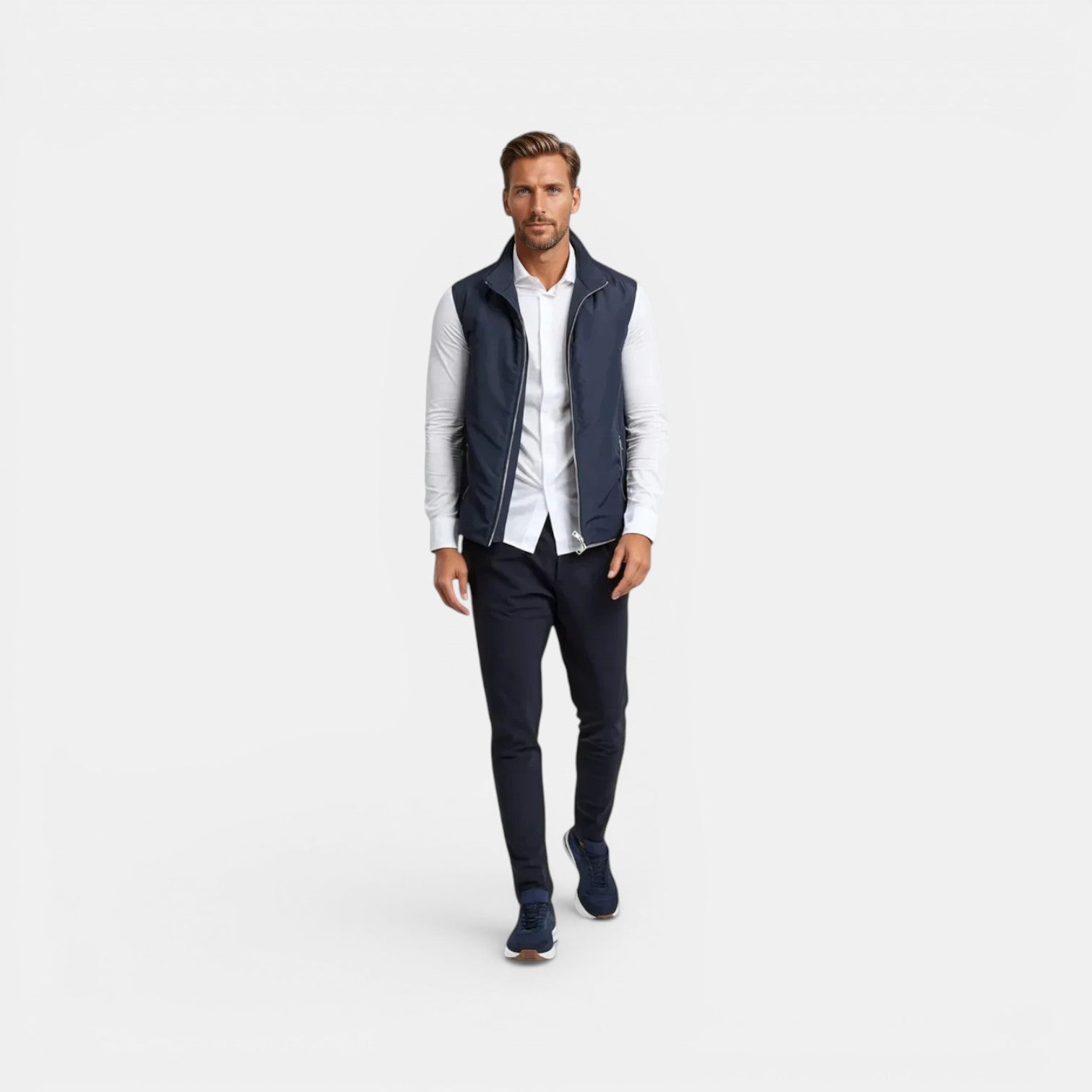 Men's Lightweight Bodywarmer Black Polyester Quilted Tailored Fit