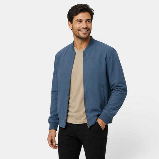 Men's Lightweight Bomber Jacket Black Polyester