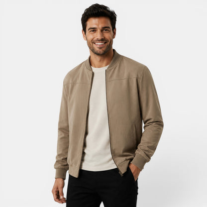 Men's Lightweight Bomber Jacket Black Polyester