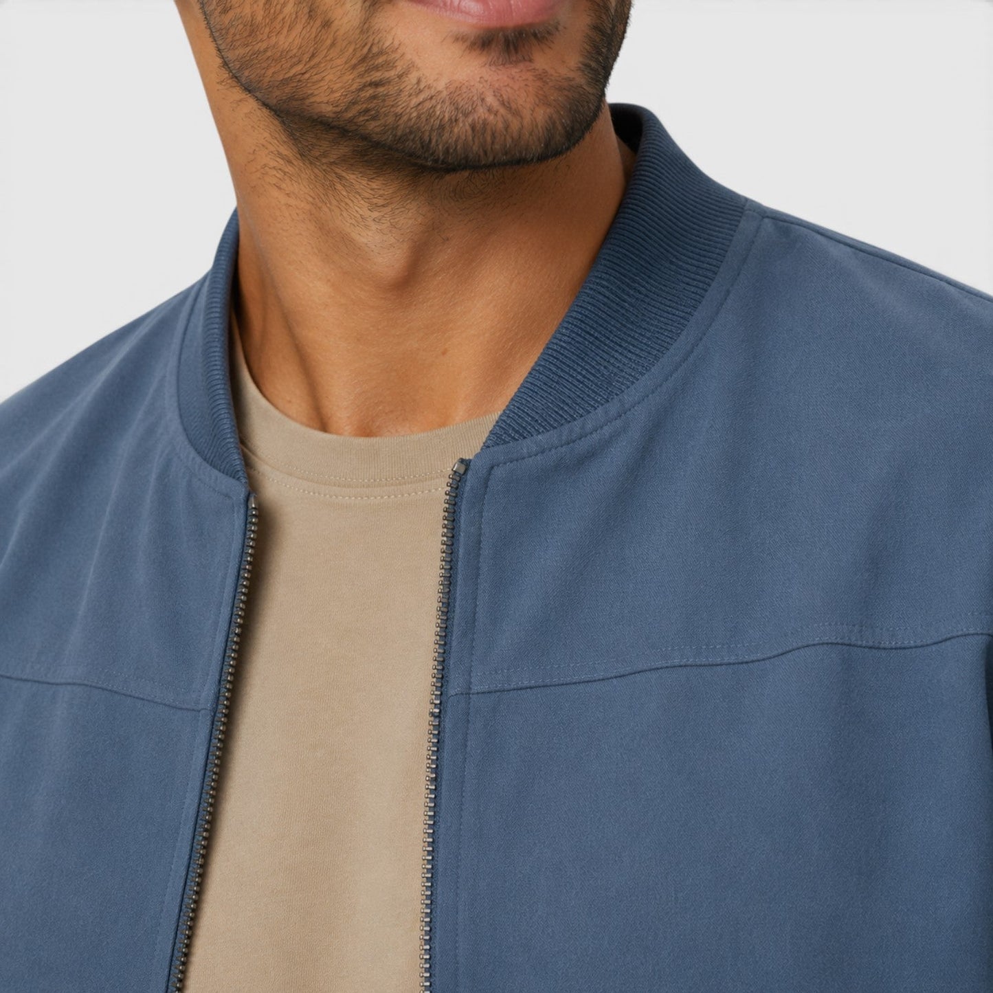 Men's Lightweight Bomber Jacket Black Polyester
