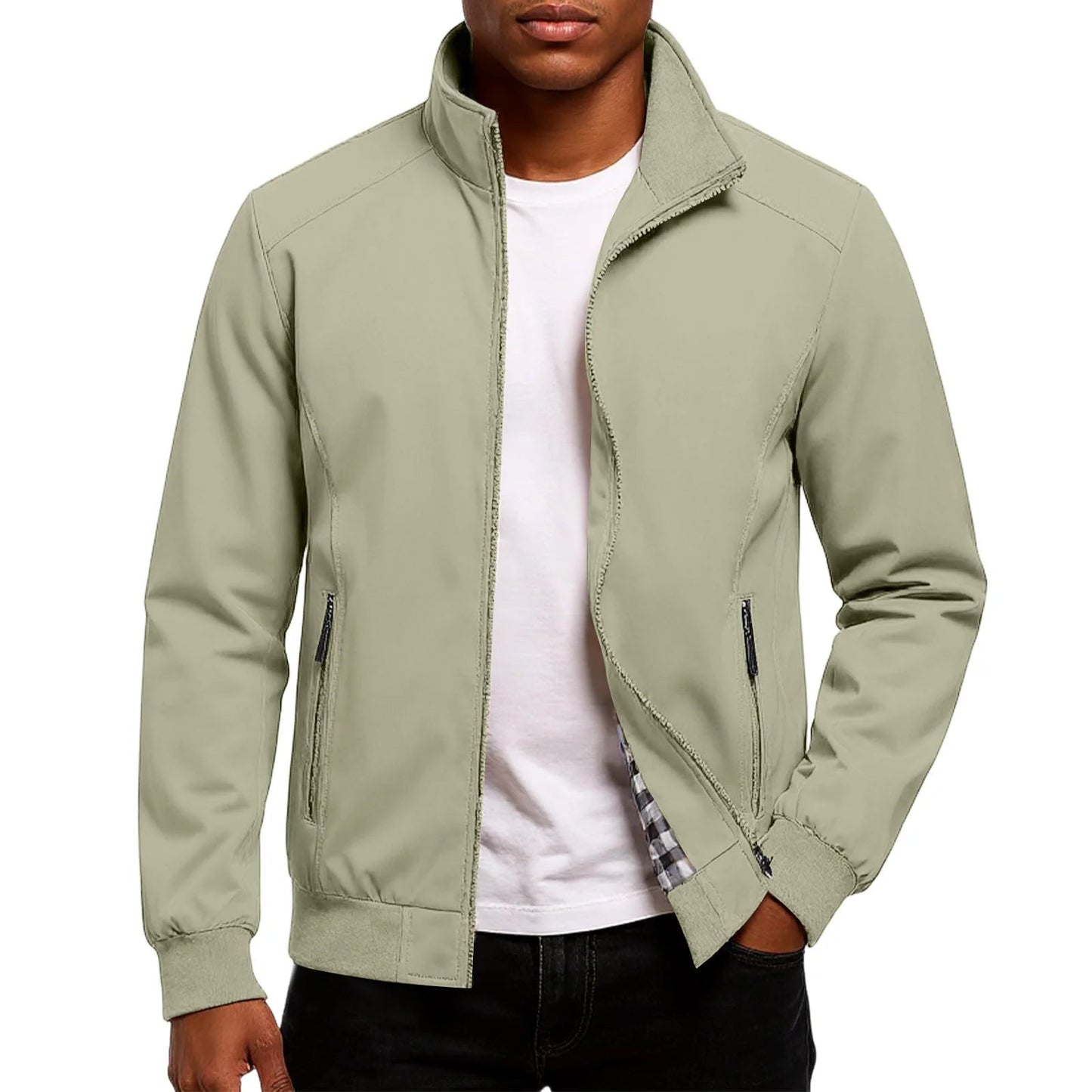 Men's Lightweight Fabric Bomber Jacket | Modern Stylish Spring Autumn Outerwear 6