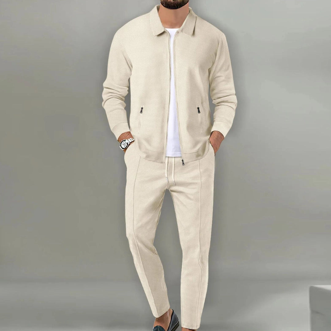 Men's Lightweight Fabric Tracksuit | Stylish Zip Jacket and Tapered Joggers 0