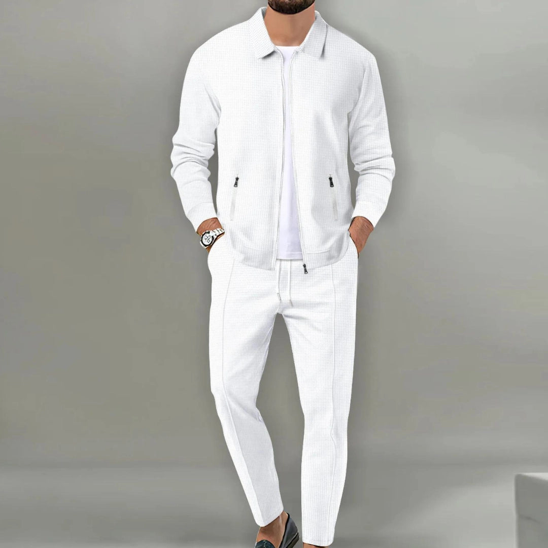 Men's Lightweight Fabric Tracksuit | Stylish Zip Jacket and Tapered Joggers 1