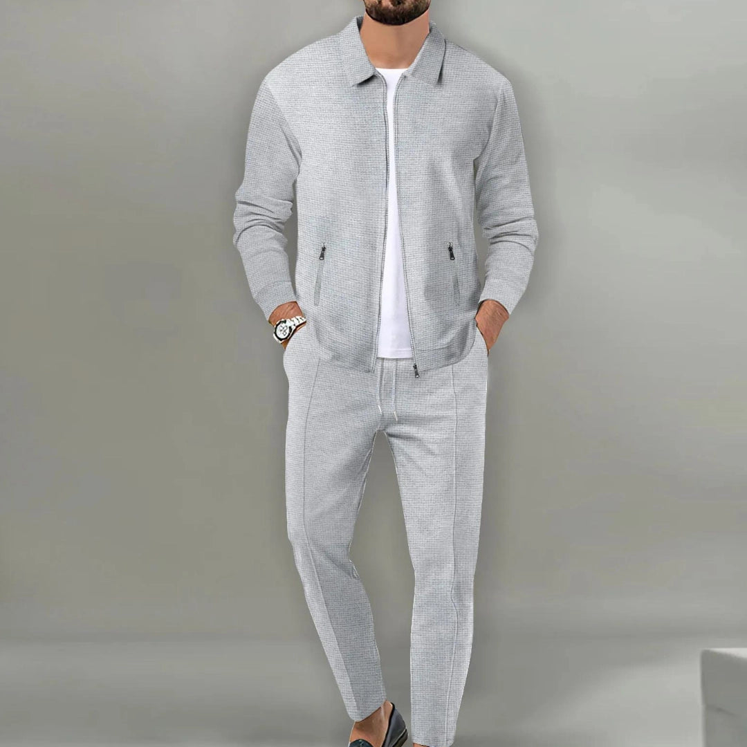 Men's Lightweight Fabric Tracksuit | Stylish Zip Jacket and Tapered Joggers 3