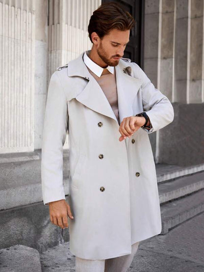 Men's Lightweight Water-Repellent Trench Coat | Stylish Slim-Fit Long Outerwear for Spring and Autumn