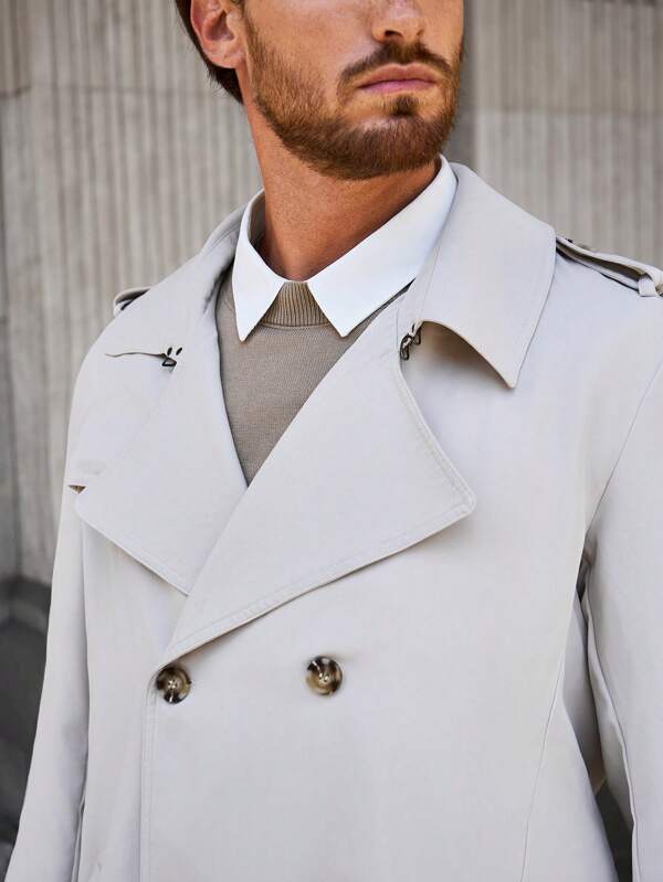 Men's Lightweight Water-Repellent Trench Coat | Stylish Slim-Fit Long Outerwear for Spring and Autumn