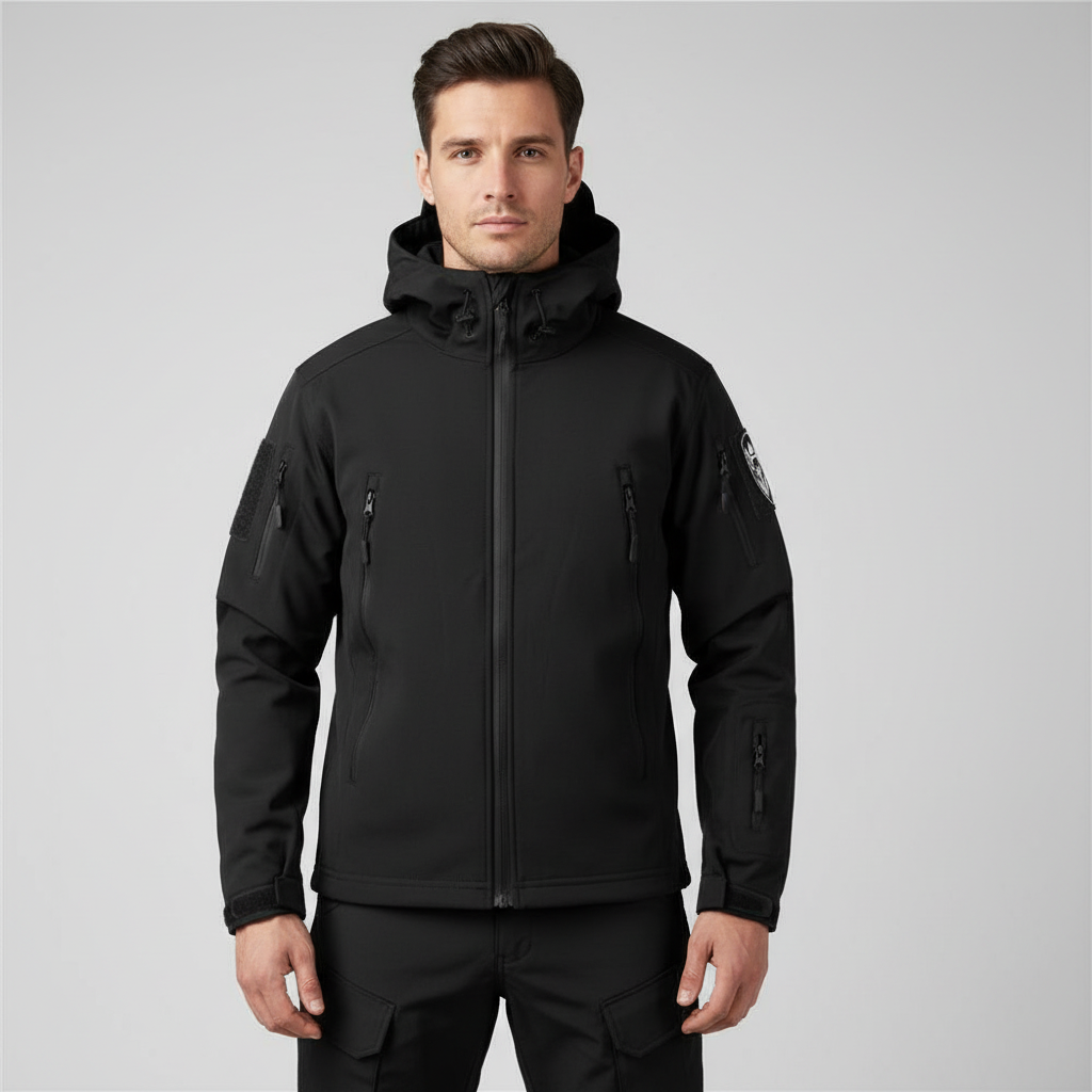 Men's Polyester Thermal Outfit | Hooded Jacket and Cargo Pants | Warm Wind-Repellent Active Wear