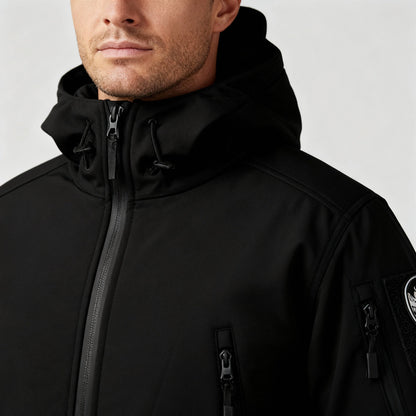 Men's Polyester Thermal Outfit | Hooded Jacket and Cargo Pants | Warm Wind-Repellent Active Wear