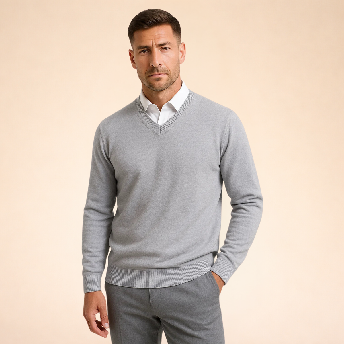 Men's Premium Cashmere Sweater | Elegant Slim-Fit V-Neck Design for Winter 1