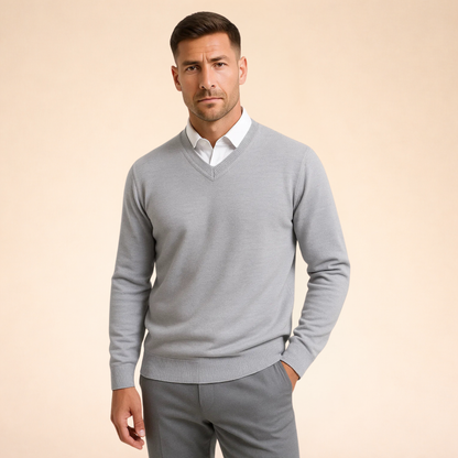 Men's Premium Cashmere Sweater | Elegant Slim-Fit V-Neck Design for Winter 1
