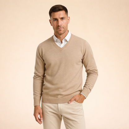 Men's Premium Cashmere Sweater | Elegant Slim-Fit V-Neck Design for Winter 4