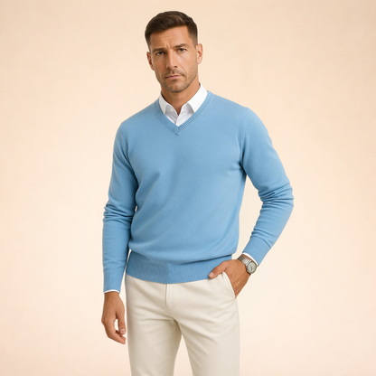 Men's Premium Cashmere Sweater | Elegant Slim-Fit V-Neck Design for Winter 5