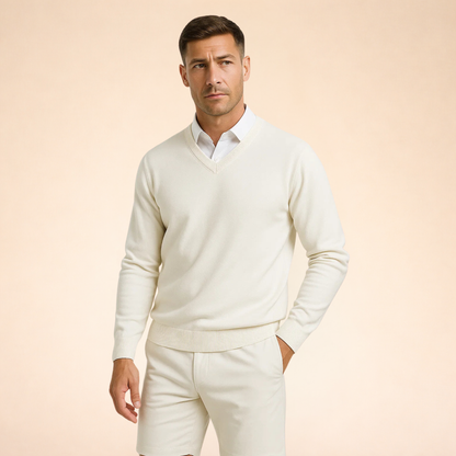 Men's Premium Cashmere Sweater | Elegant Slim-Fit V-Neck Design for Winter 6