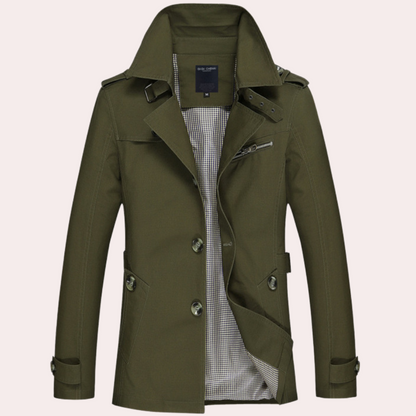 Men's Premium Cotton Trench Coat | Stylish Elegant Spring Overcoat
