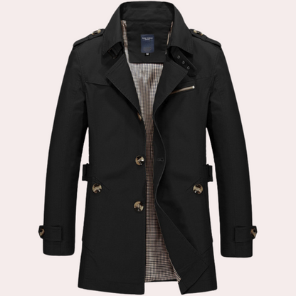 Men's Premium Cotton Trench Coat | Stylish Elegant Spring Overcoat