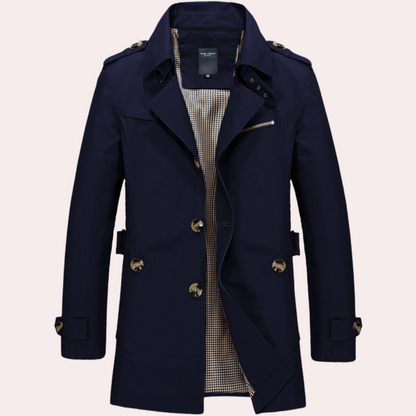 Men's Premium Cotton Trench Coat | Stylish Elegant Spring Overcoat