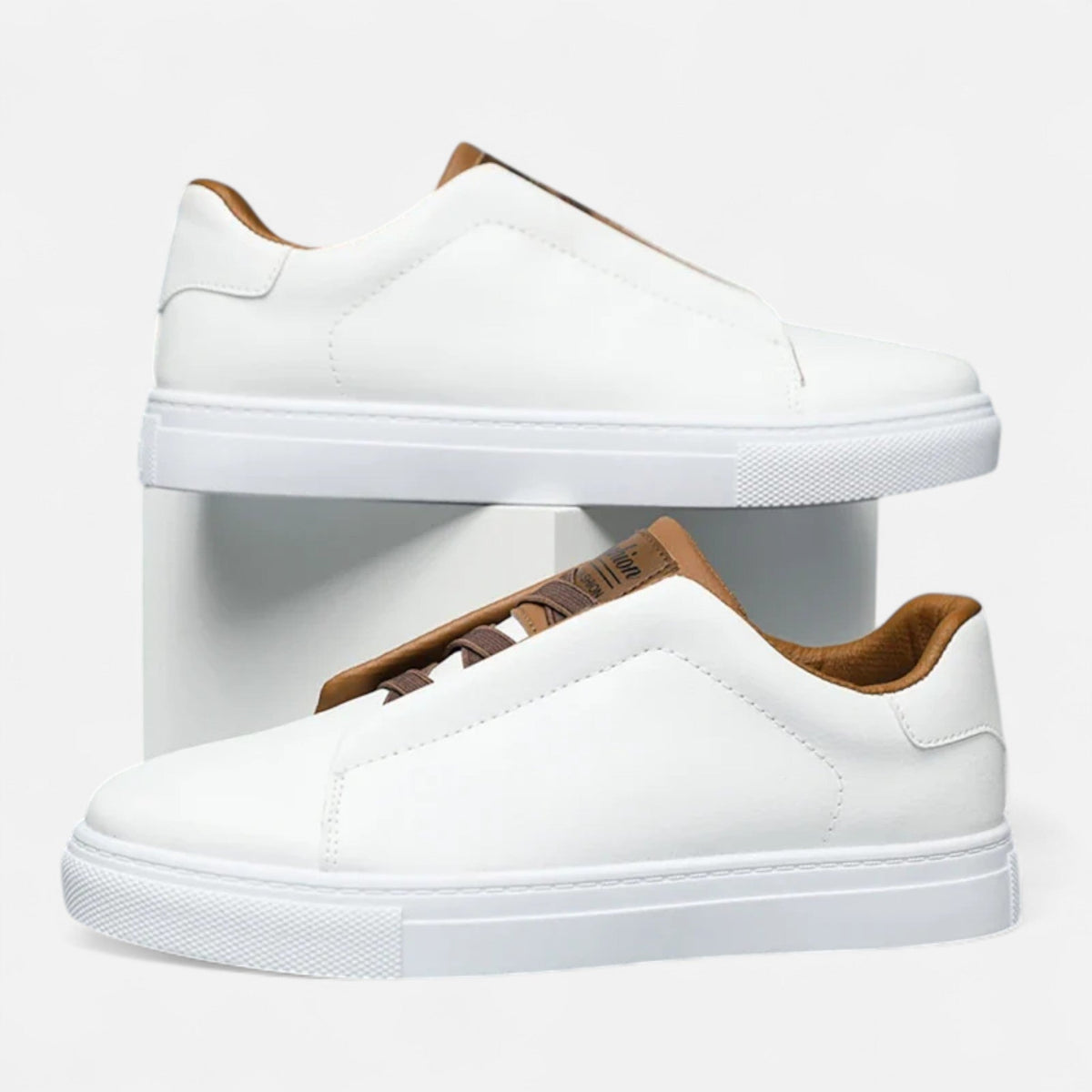 Men's Premium Leather Sneakers | Stylish Laceless Slip-On Comfort Shoes 0