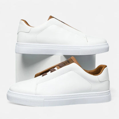 Men's Premium Leather Sneakers | Stylish Laceless Slip-On Comfort Shoes 0