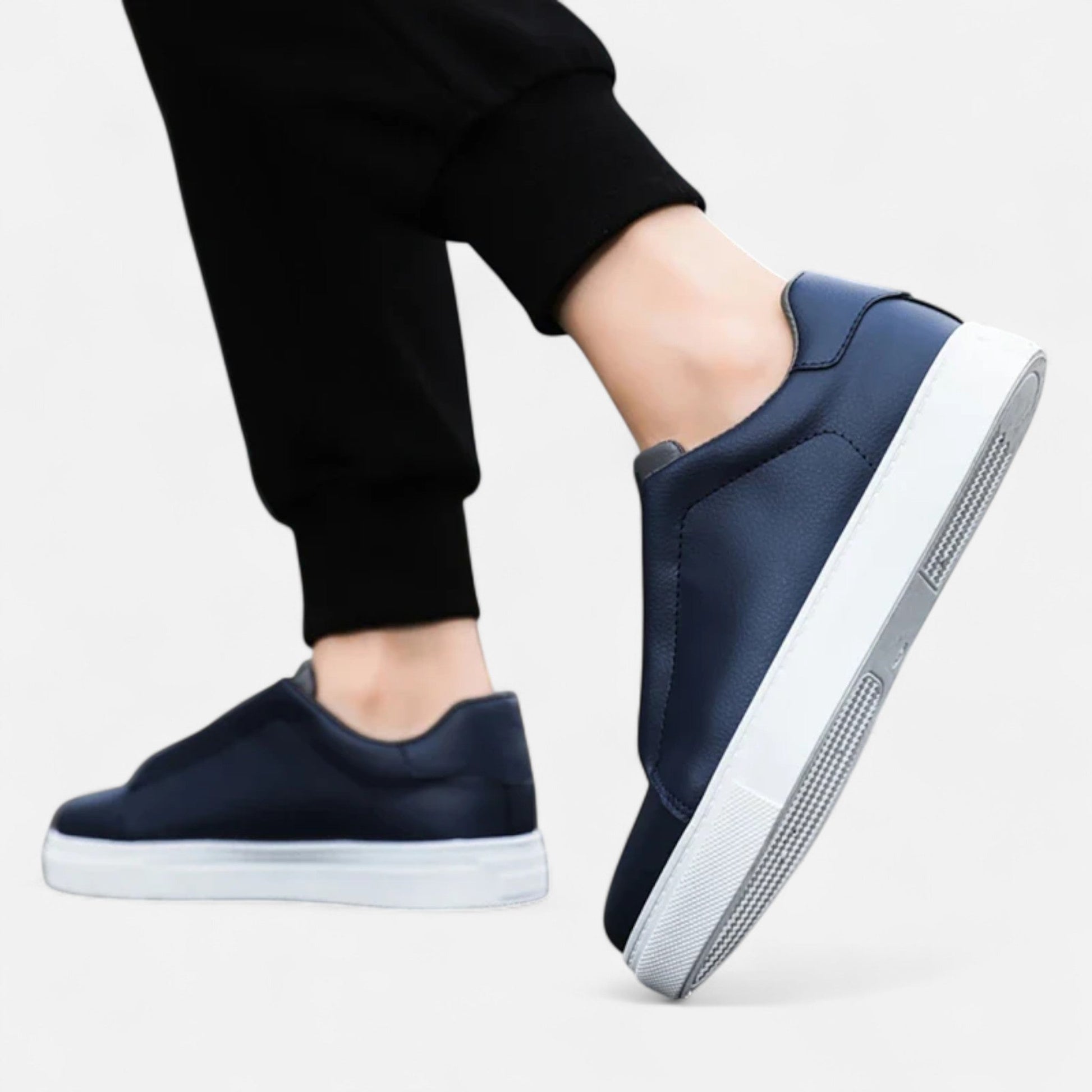 Men's Premium Leather Sneakers | Stylish Laceless Slip-On Comfort Shoes 1