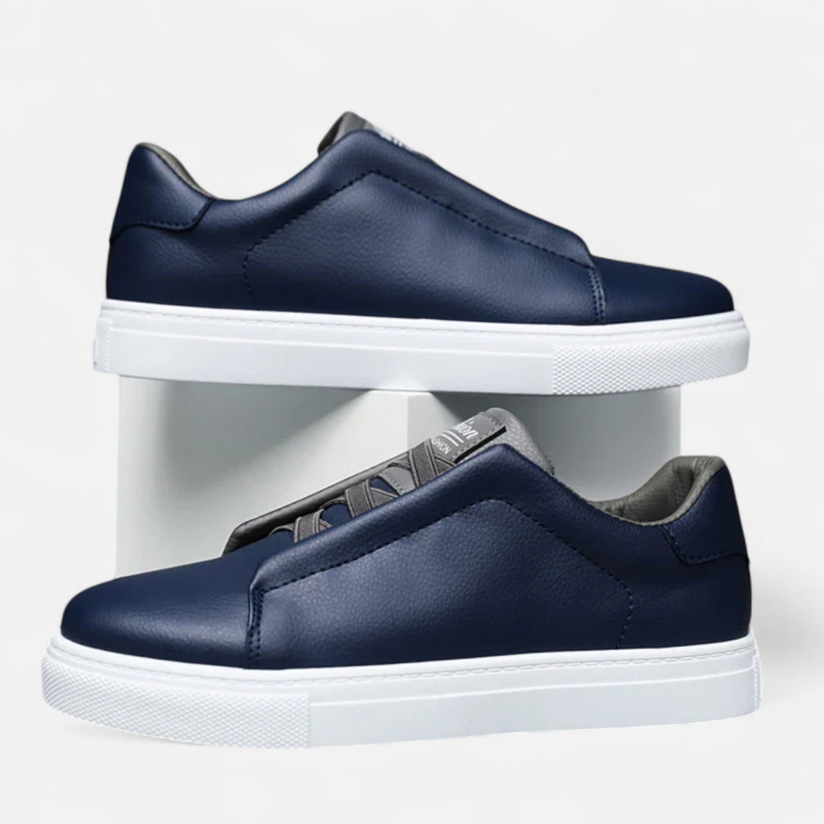 Men's Premium Leather Sneakers | Stylish Laceless Slip-On Comfort Shoes 2