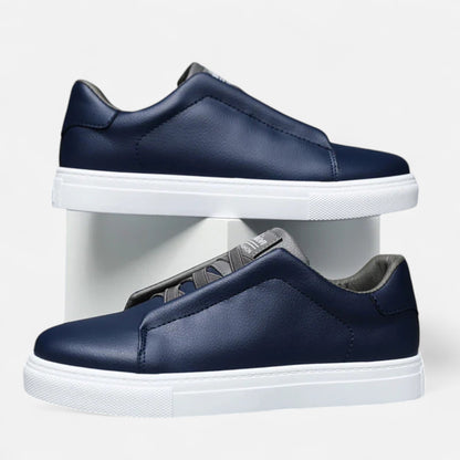 Men's Premium Leather Sneakers | Stylish Laceless Slip-On Comfort Shoes 2
