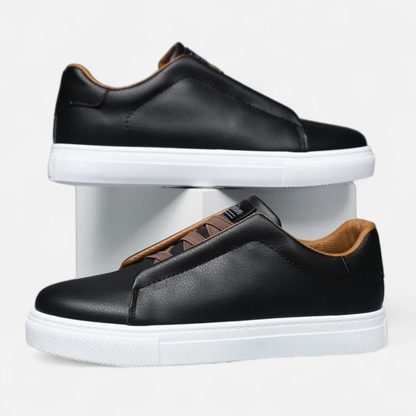 Men's Premium Leather Sneakers | Stylish Laceless Slip-On Comfort Shoes 3