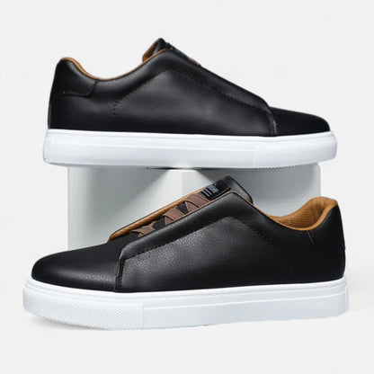 Men's Premium Leather Sneakers | Stylish Laceless Slip-On Comfort Shoes 3