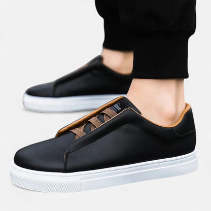 Men's Premium Leather Sneakers | Stylish Laceless Slip-On Comfort Shoes 7
