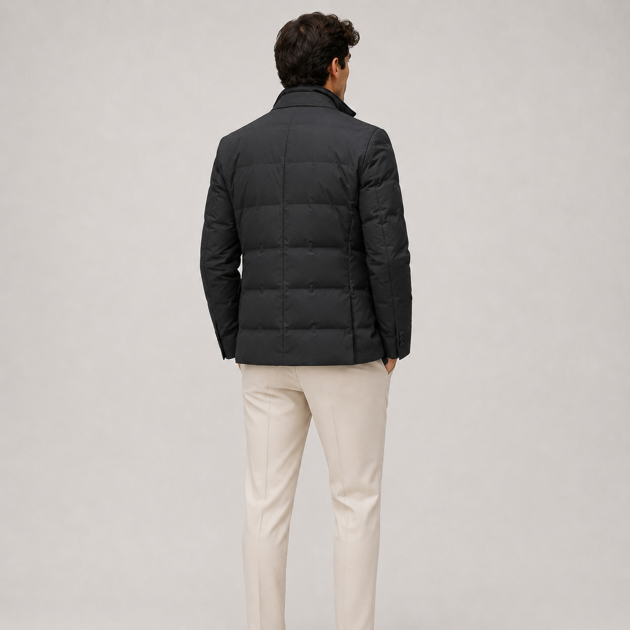 Men's Puffer Blazer Jacket Lightweight Insulated Casual Outerwear