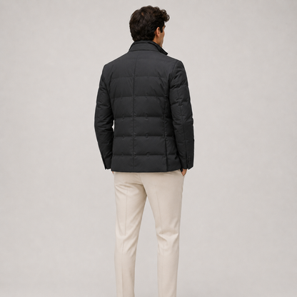 Men's Puffer Blazer Jacket Lightweight Insulated Casual Outerwear