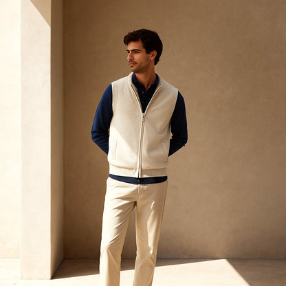 Men's Pure Cashmere Zip Vest | Soft Lightweight Layering Piece for Winter 4
