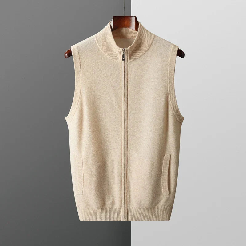 Men's Pure Cashmere Zip Vest | Soft Lightweight Layering Piece for Winter 6