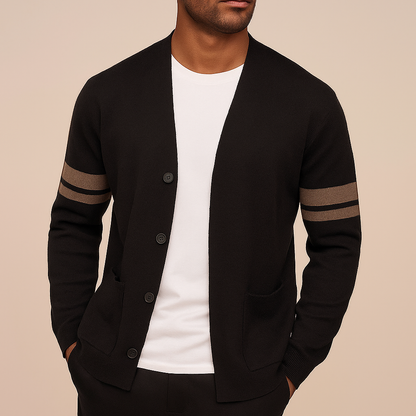 Men's Soft Merino Wool Blend Cardigan | Lightweight Modern Minimalist Design with Functional Pockets 1