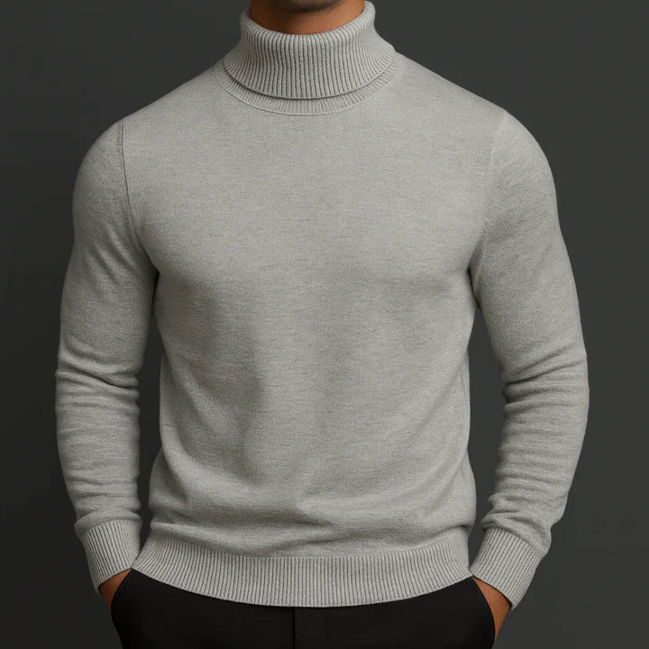 Men's Soft Merino Wool Turtleneck Sweater | Elegant Tailored Winter Layering Knit 2