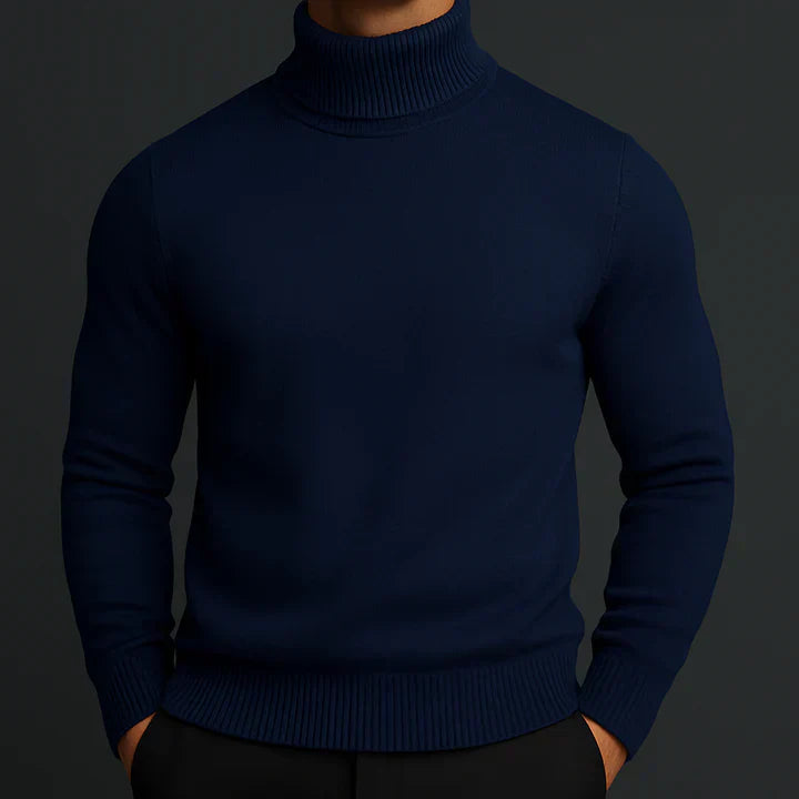 Men's Soft Merino Wool Turtleneck Sweater | Elegant Tailored Winter Layering Knit 4