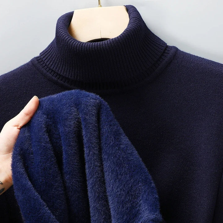 Men's Soft Merino Wool Turtleneck Sweater | Elegant Tailored Winter Layering Knit 5