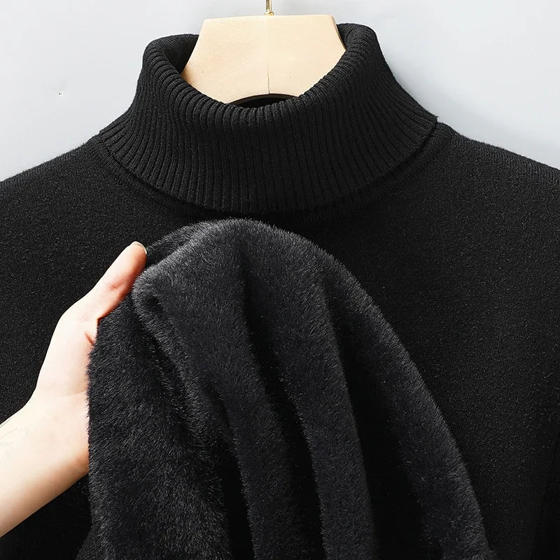 Men's Soft Merino Wool Turtleneck Sweater | Elegant Tailored Winter Layering Knit 7