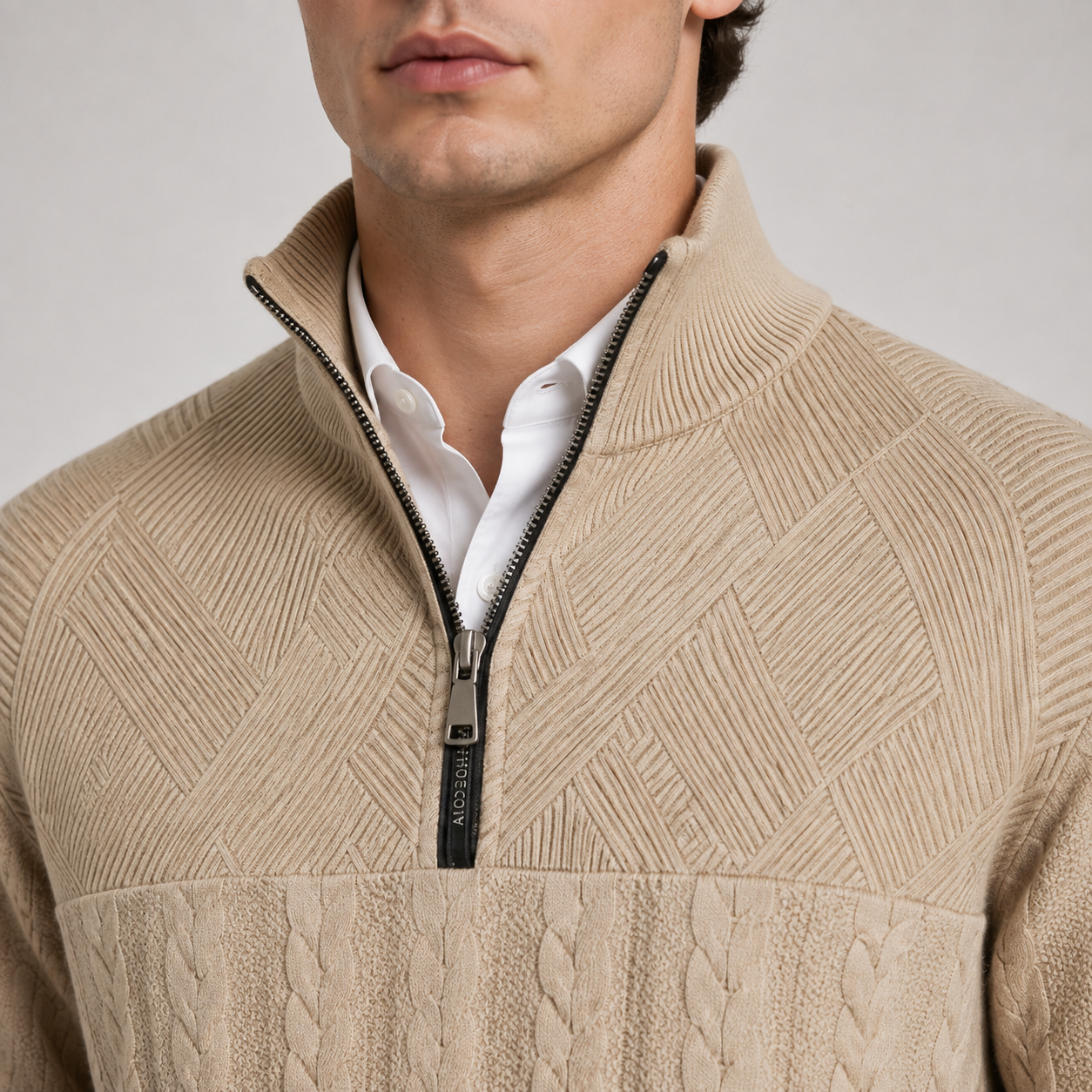 Men's Soft Ribbed Knit Sweater | Quarter-Zip Pullover for Everyday Comfort 2