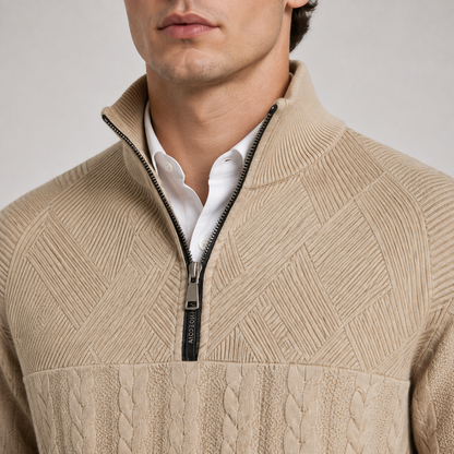 Men's Soft Ribbed Knit Sweater | Quarter-Zip Pullover for Everyday Comfort 2