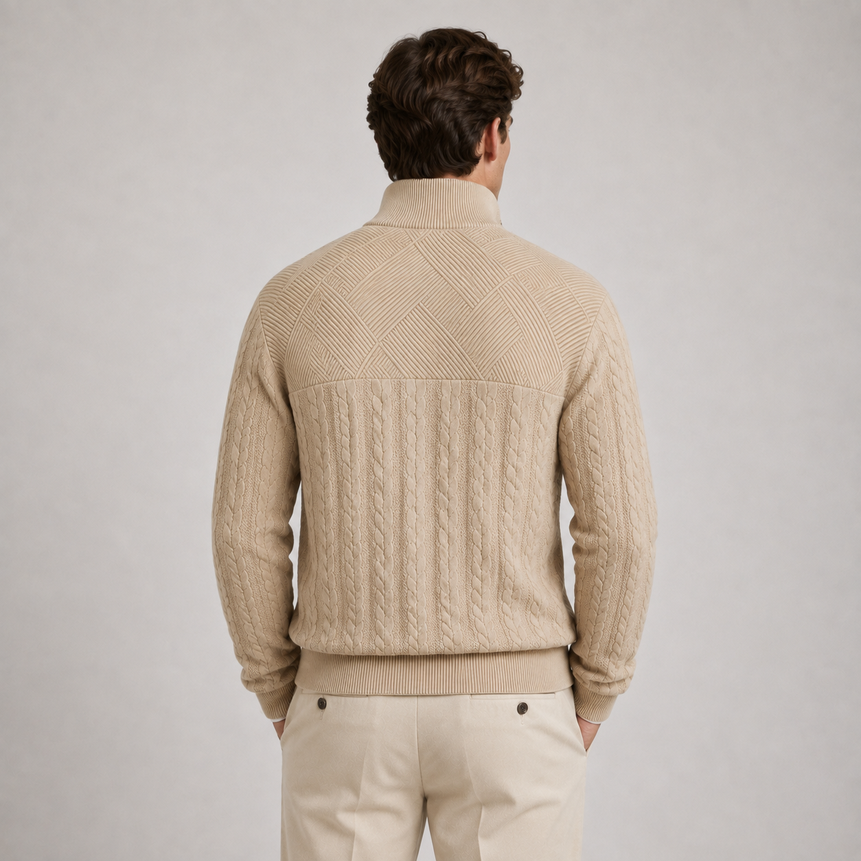 Men's Soft Ribbed Knit Sweater | Quarter-Zip Pullover for Everyday Comfort 3