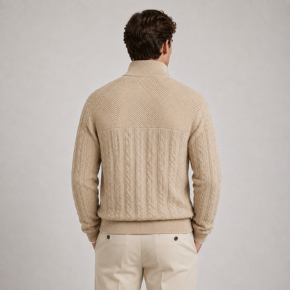 Men's Soft Ribbed Knit Sweater | Quarter-Zip Pullover for Everyday Comfort 3