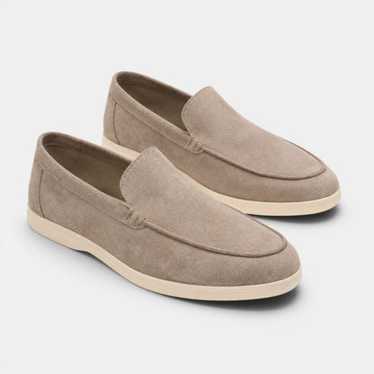 Men's Suede Loafers Black Comfortable Slip-On Summer Shoes