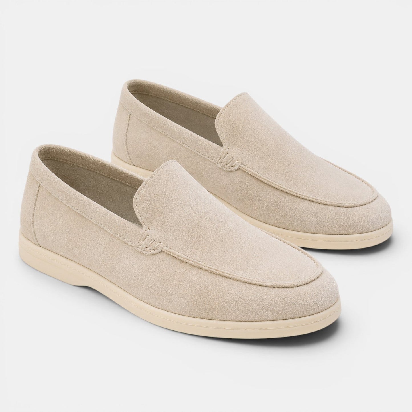 Men's Suede Loafers Black Comfortable Slip-On Summer Shoes