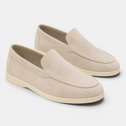 Men's Suede Loafers Black Comfortable Slip-On Summer Shoes
