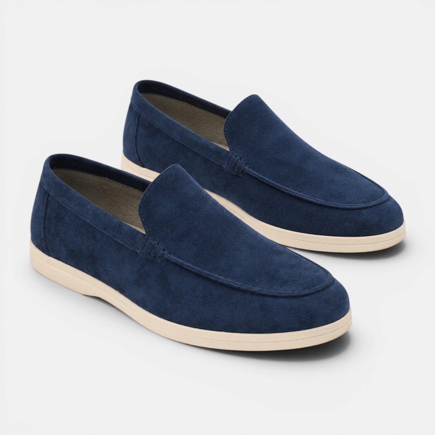 Men's Suede Loafers Black Comfortable Slip-On Summer Shoes