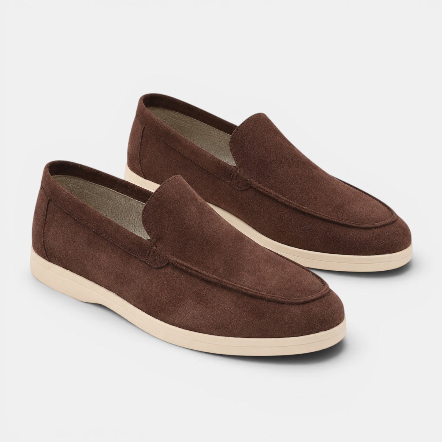 Men's Suede Loafers Black Comfortable Slip-On Summer Shoes