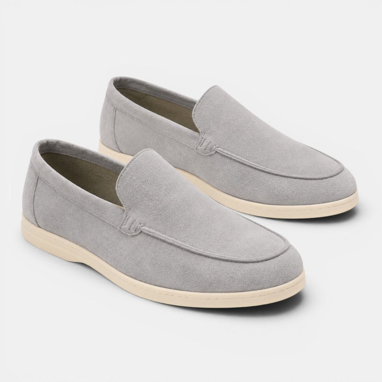 Men's Suede Loafers Black Comfortable Slip-On Summer Shoes