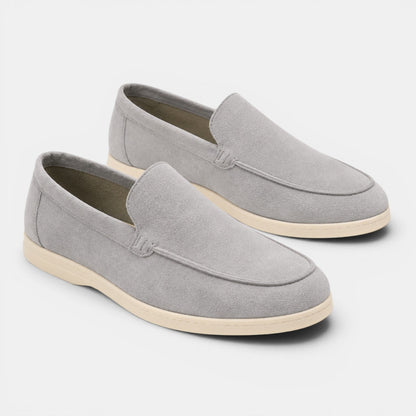 Men's Suede Loafers Black Comfortable Slip-On Summer Shoes